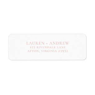 Champagne Blush Pink and White Return Address Label