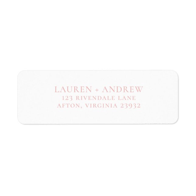 Champagne Blush Pink and White Return Address Label (Front)