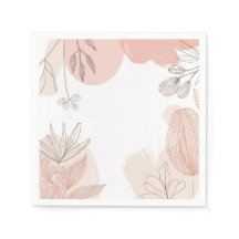 Champagne Blush Pink - Hand Drawn Floral