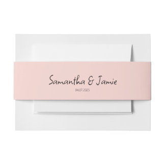 Champagne Blush Pink - Matching Belly Bands Invitation Belly Band