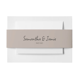 Champagne Blush Pink - Matching Belly Bands Invitation Belly Band