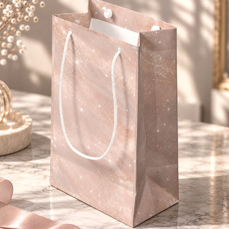 Champagne Blush Shimmer Elegant Small Gift Bag
