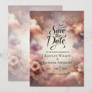 Champagne Blush Stardust Garden Wedding Save The Date