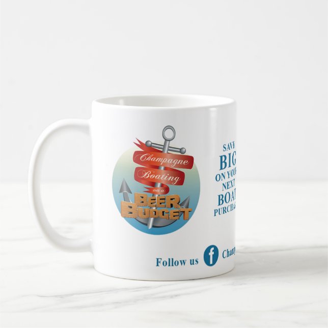 Champagne Boating on a Beer Budget Coffee Cup! Mug (Left)