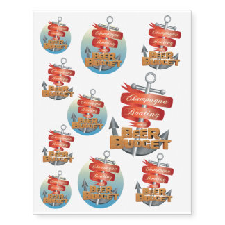 Champagne Boating on a Beer Budget Temporary Tattoos