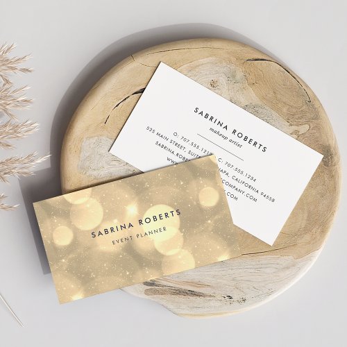 Champagne Bokeh Lights Business Card