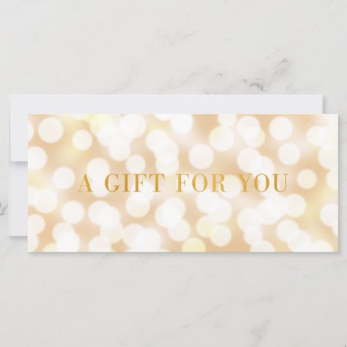 Champagne Bokeh Lights Faux Gold Gift Certificate
