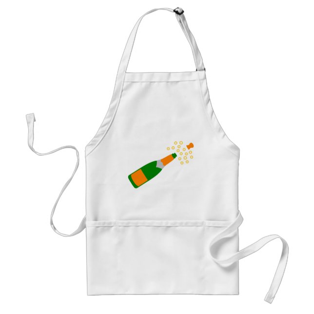 Champagne Bottle and Popping Cork Adult Apron (Front)