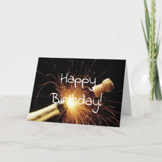 champagne bottle birthday card