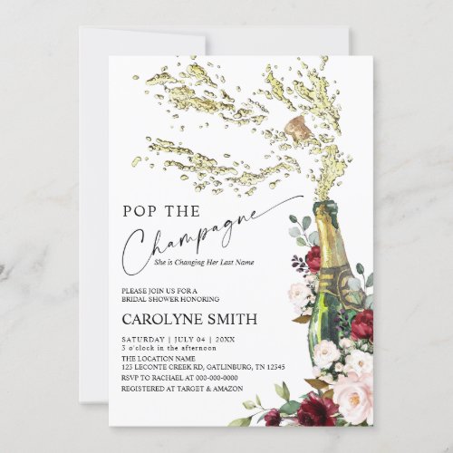 Champagne Bottle Bridal Shower Invitation