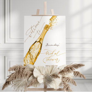 Champagne Bottle Bridal Shower Welcome Sign