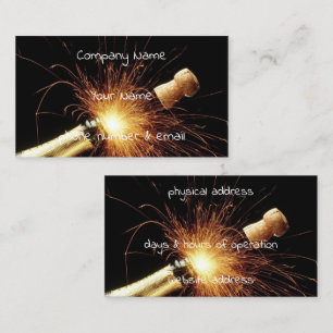 champagne bottle business card