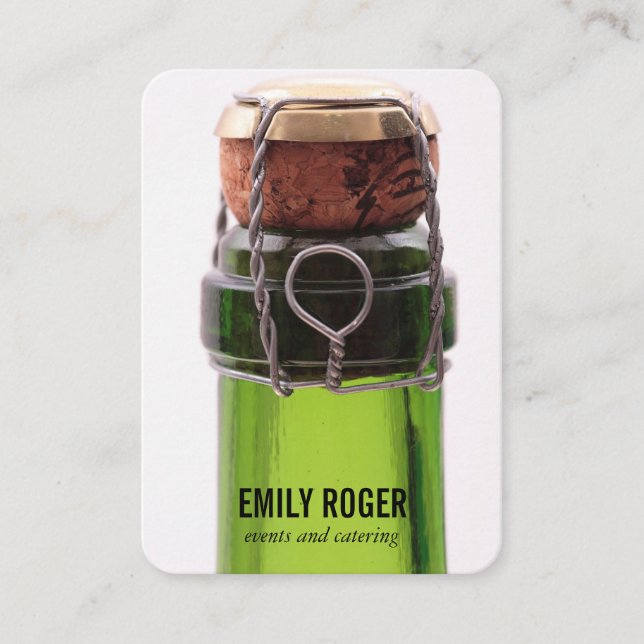 Champagne Bottle Business Card (Front)