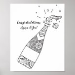 Champagne Bottle Coloring Page Poster at Zazzle