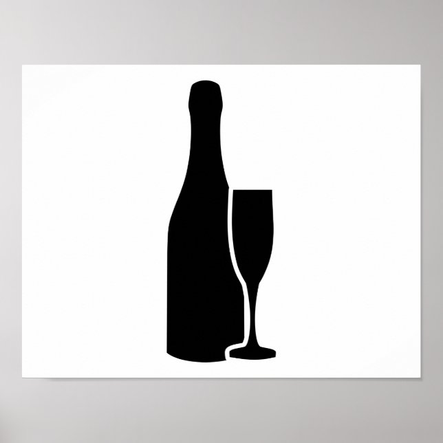Champagne bottle glass poster (Front)