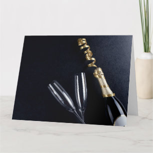 Champagne Bottle & Glasses Card