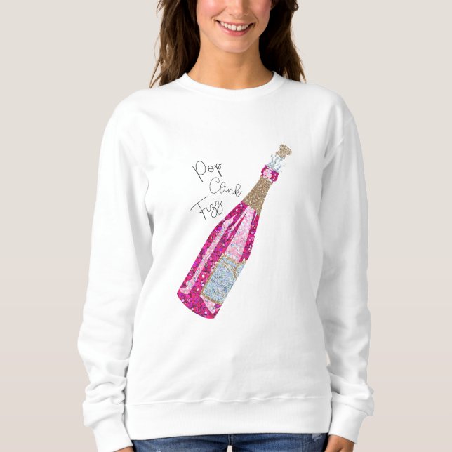 Champagne Bottle Holiday Spirit Sweatshirt Design (Front)