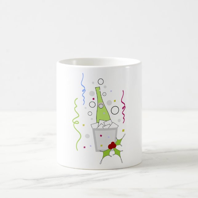 Champagne Bottle Ice Bucket Celebration Coffee Mug (Center)