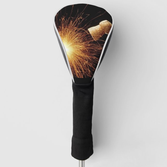 champagne bottle New Year's Eve Golf Head Cover (Front)