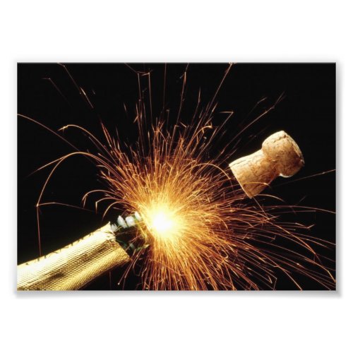 champagne bottle New Years Eve Photo Print