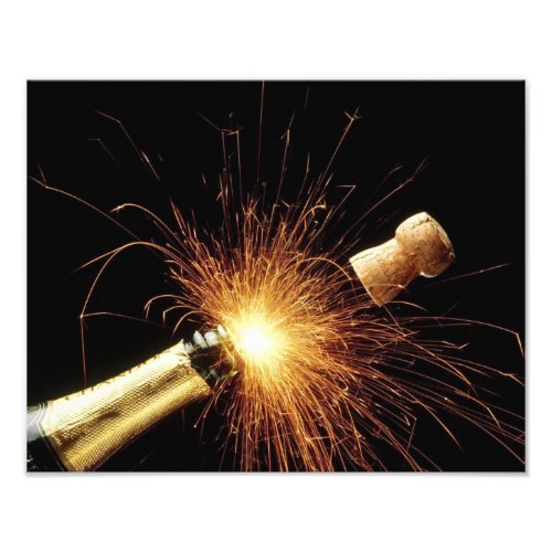 champagne bottle New Years Eve Photo Print