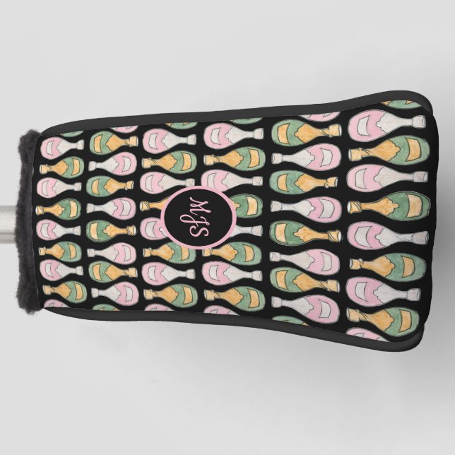 Champagne Bottle Pattern Ladies Golf Head Cover (Front)