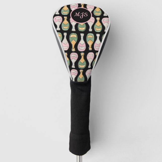 Champagne Bottle Pattern Ladies Golf Head Cover (Front)