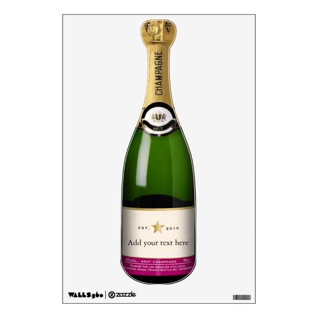 Champagne Bottle Wall Sticker (Front)