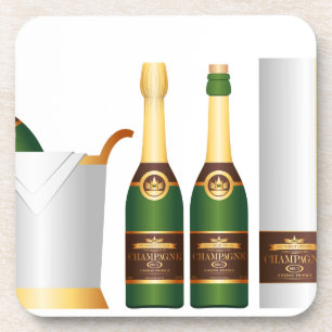 champagne bottles beverage coaster