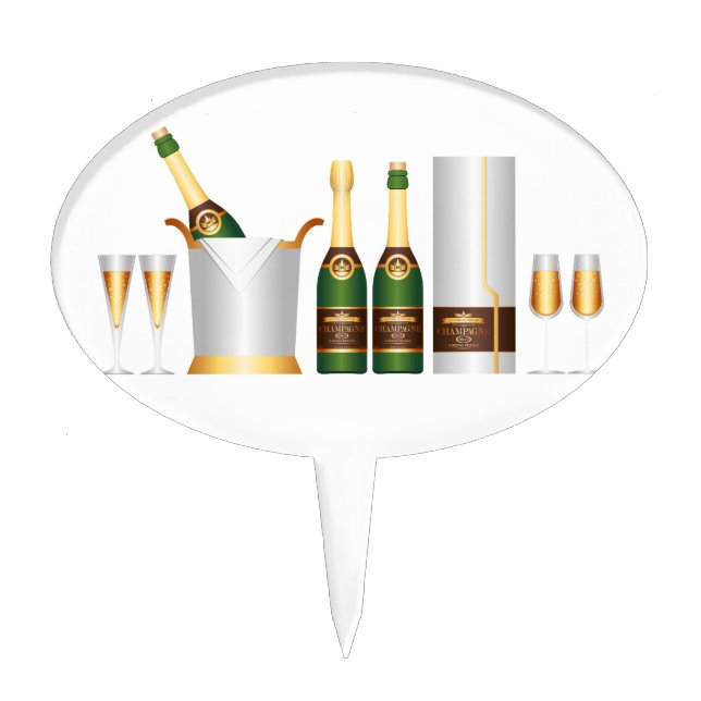 champagne bottles cake topper (Front)