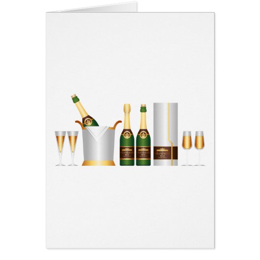 champagne bottles cards (Front)