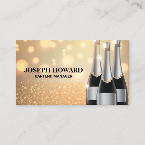 Champagne Bottles  Glamour Background Business Card