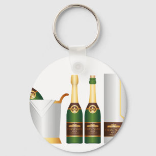 champagne bottles keychain