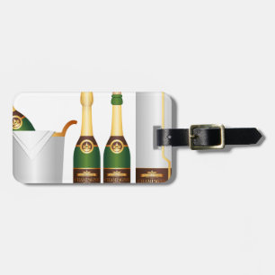 champagne bottles luggage tag