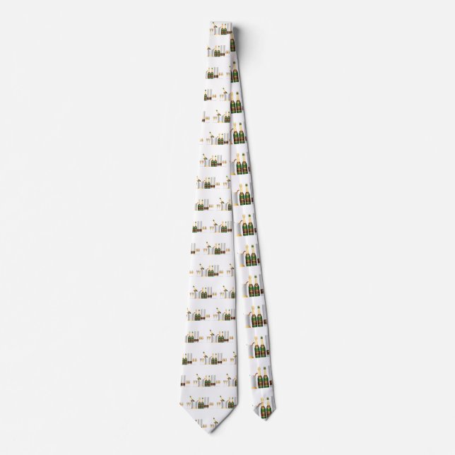 champagne bottles neck tie (Front)