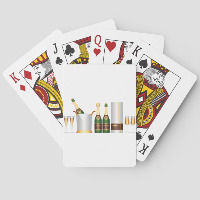 champagne bottles poker cards (Back)