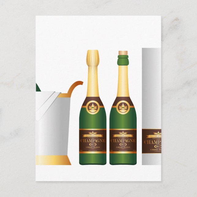 champagne bottles postcard (Front)