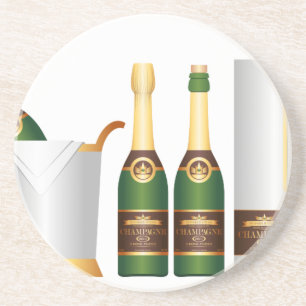 champagne bottles sandstone coaster
