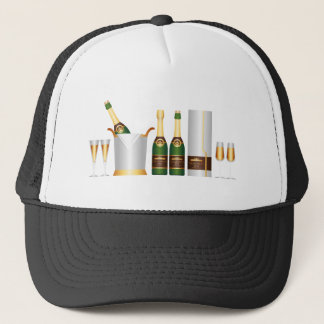 champagne bottles trucker hat