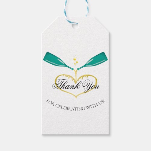 Champagne Bottles Wedding Theme Gift Tags