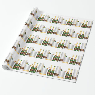champagne bottles wrapping paper
