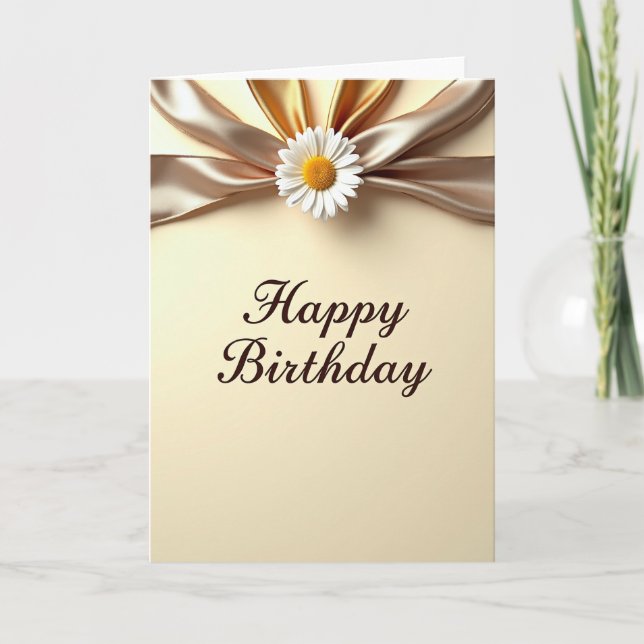 Champagne Bow Birthday Card (Front)