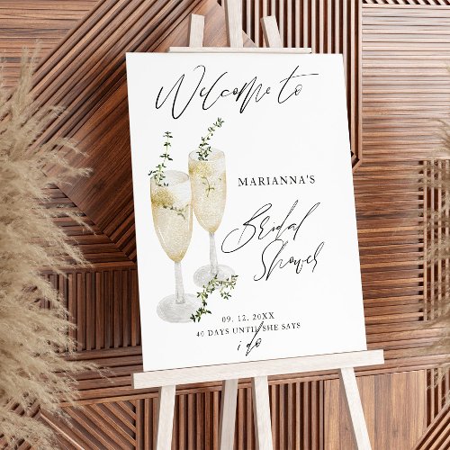 Champagne Bridal Brunch Calligraphy Welcome Sign