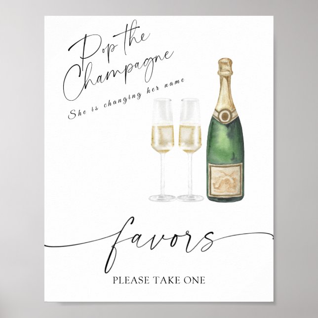 Champagne - bridal favors please take one  poster (Front)