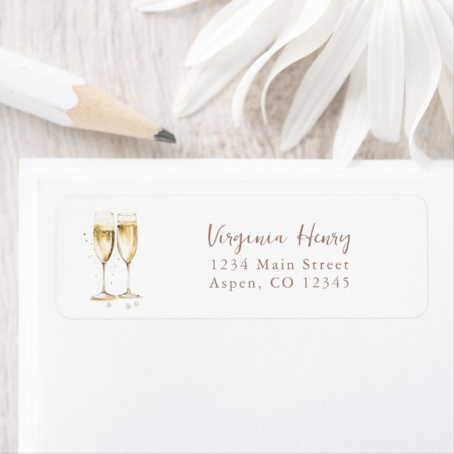 Champagne Bridal Return Address Label (Insitu)