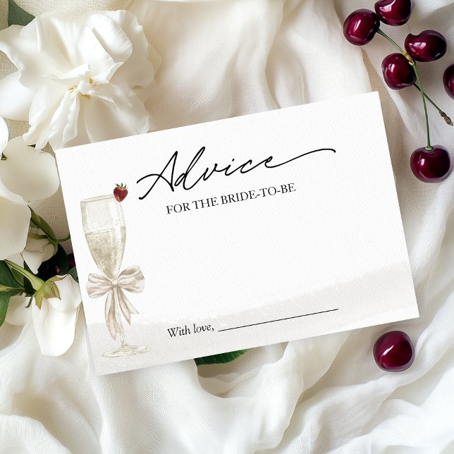 Champagne Bridal Shower Advice for the Bride Card (Creator Uploaded)