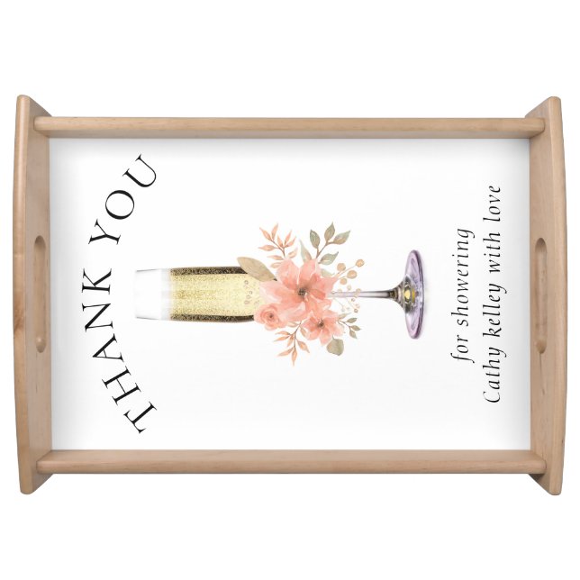 Champagne Bridal Shower Brunch and Bubbly Serving Tray (Front)