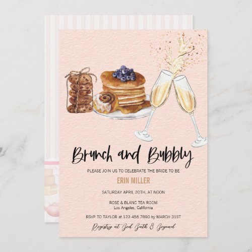 Champagne Bridal Shower  Brunch Invitations