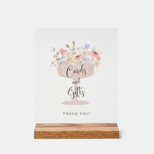 Champagne Bridal Shower Cards and Gifts Acrylic Sign