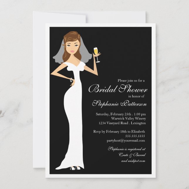 Champagne Bridal Shower Celebration Invitation (Front)